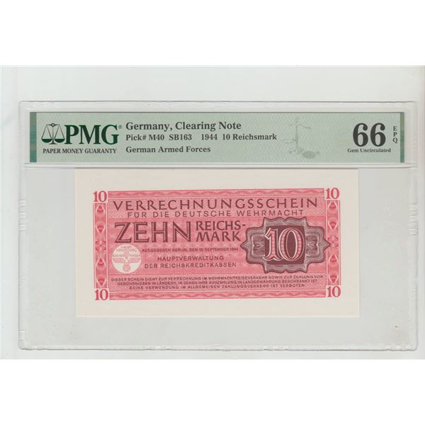 Germany, 10 Reichsmark, 1944 year, PMG 66