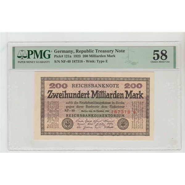 Germany, 200 Milliarden Mark, 1923 year, PMG 58