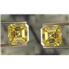 Image 1 : Asscher Cut Lab Created Yellow Diamond Pair