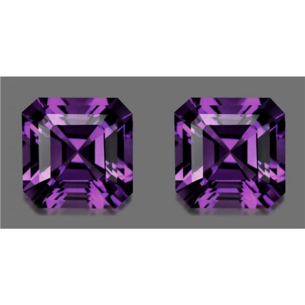 Natural Asscher Amethyst Pair 10.00 MM - FL/VVS