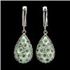 Image 1 : Natural Brazil Emerald & Chrome Diopside Earrings