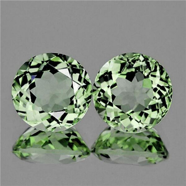 Natural Green Amethyst Pair 13.00 MM [Flawless-VVS]