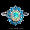 Image 1 : Natural Ethopian White Opal & Paraiba Apatite Ring