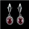 Image 1 : Natural Pigeon Blood Red Ruby Earrings