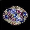 Image 1 : Natural Stunning Tanzanite & Sapphire Ring