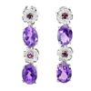 Image 2 : Natural  Amethyst Rhodolite Garnet Earrings