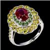 Image 1 : Natural Ruby Chrome Diopside Sapphire Ring