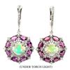 Image 1 : Natural Ethiopian White  Opal Rhodolite Topaz  Earrings