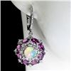 Image 2 : Natural Ethiopian White  Opal Rhodolite Topaz  Earrings