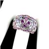 Image 1 : Natural Rhodolite Garnet Emerald Tanzanite Ring