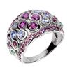 Image 2 : Natural Rhodolite Garnet Emerald Tanzanite Ring