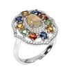 Image 2 : Natural Ethiopian Opal Sapphire White Topaz Ring