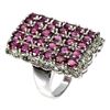 Image 2 : Natural Rhodolite Garnet & Sapphire Ring