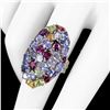 Image 2 : Natural Tanzanite Peridot Rhodolite Sapphire Ring