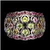Image 3 : Natural Peridot Tanzanite Tourmaline Ring