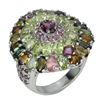 Image 1 : Natural  Rhodolite  Peridot Tourmaline Ring