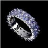 Image 1 : Natural Marquise Blue Tanzanite Eternity Ring