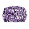 Image 1 : Natural Unheated Oval Amethyst  Ring