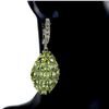 Image 2 : Natural  Green Peridot & Sapphire Earrings