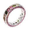 Image 1 : Natural Unheated Tourmaline  Rhodolite Eternity Ring