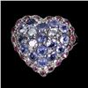 Image 2 : Natural Heart Tanzanite & Rhodolite Garnet Ring