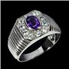 Image 2 : Natural  Amethyst  Aquamarine Ring