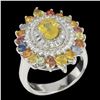 Image 1 : Natural Yellow Sapphire & Multi Color Sapphire Ring