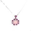 Image 2 : Natural Unheated Oval Pink Opal & Rhodolite Garnet Necklace