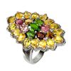 Image 2 : Natural Chrome Diopside & Citrine Ring