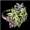 Image 2 : Natural Peridot  Amethyst Sapphire Ring