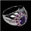 Image 2 : Natural Amethyst & Rhodolite Garnet Ring