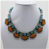 Image 1 : Tibet Hand Made Natural Turquoise & Coral Necklace