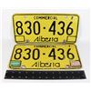 Image 1 : PAIR OF YELLOW COMMERCIAL ALBERTA LICENSE