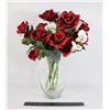 Image 1 : ESTATE FAUX FLOWER ROSES IN VASE