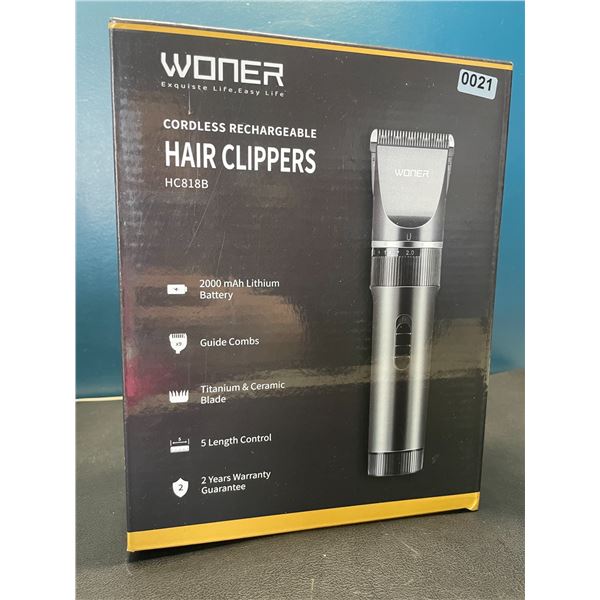 Lot of 1 Woner Cordless Rechargeable Hair Clipper Kit - Brand New!