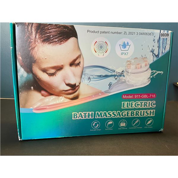 Lot of 1 Electric Bath/Shower Massage Brush - USB Rechargeable - Brand New!