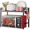 Image 1 : Lot of 1 Extendable Microwave Oven Rack - 2 Tier Metal Rack - For Microwaves/Kitchen Organization