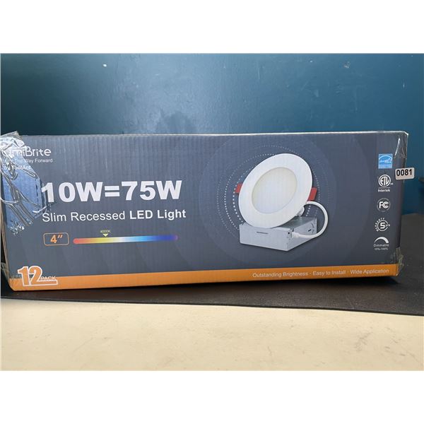 Lot of 1 Box of 4" OmiBrite Slim Recessed LED Lights - 12pack