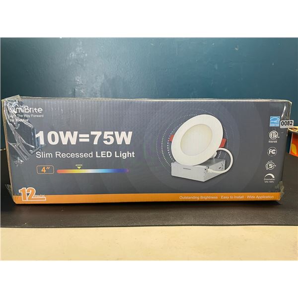 Lot of 1 Box of 4" OmiBrite Slim Recessed LED Lights - 12pack