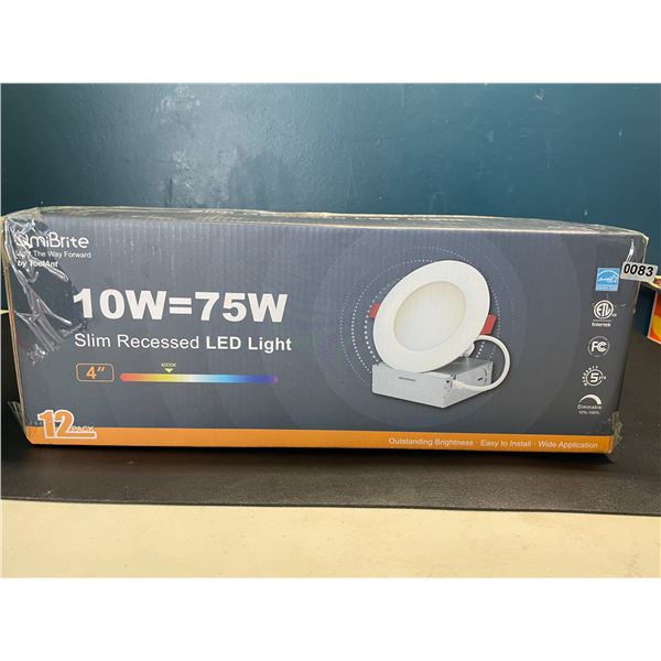 Lot of 1 Box of 4" OmiBrite Slim Recessed LED Lights - 12pack