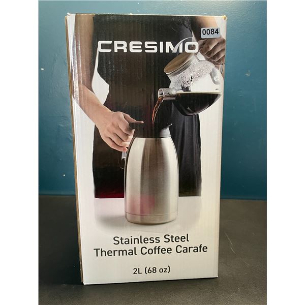 Lot of 1 Cresimo Stainless Steel Thermal Coffee Carafe - 2L (68oz) - Brand New!