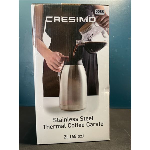 Lot of 1 Cresimo Stainless Steel Thermal Coffee Carafe - 2L (68oz) - Brand New!