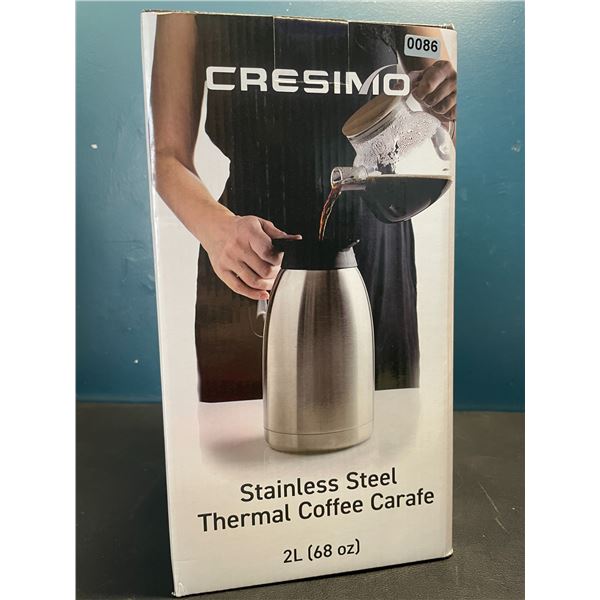 Lot of 1 Cresimo Stainless Steel Thermal Coffee Carafe - 2L (68oz) - Brand New!