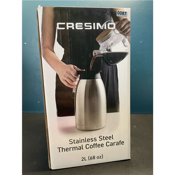 Lot of 1 Cresimo Stainless Steel Thermal Coffee Carafe - 2L (68oz) - Brand New!