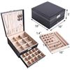 Image 1 : Lot of 1 Black Leather 3-Layer Jewelry Box/Jewelry Organizer - Brand New!