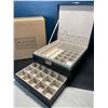 Image 3 : Lot of 1 Black Leather 3-Layer Jewelry Box/Jewelry Organizer - Brand New!