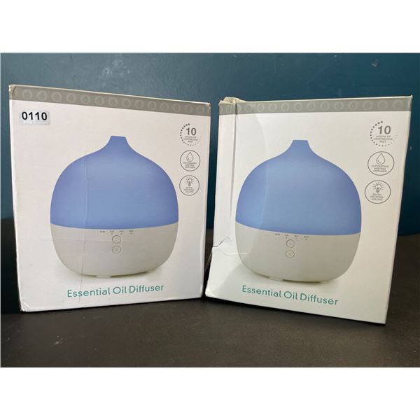 Lot of 2 Essential Oil Diffusers w/ 7 Colour Built-In Night Light