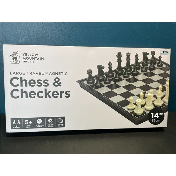Lot of 1 Large Travel Magnetic Chess & Checkers
