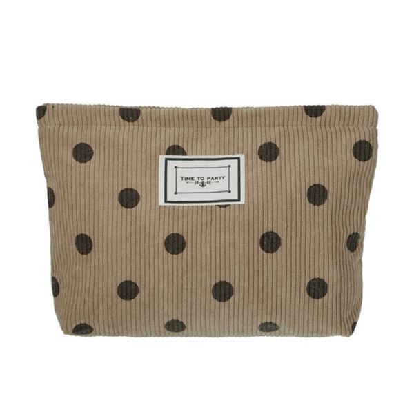 Lot of 3 Large Polka Dot Makeup Bags/Cosmetic Bags - 9.5inch Wide