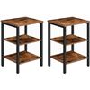 Image 1 : Lot of Hoobro End Tables/Night Tables - Rustic Brown - 2 Included In Box! Brand New Sealed!